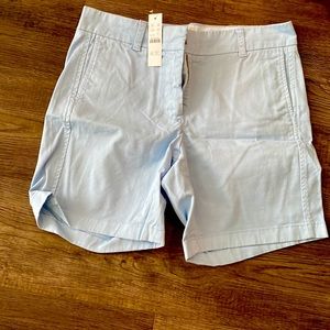 J. Crew Women’s Periwinkle Blue Chino Shorts Flat Front 7 Inch Inseam Size 6
